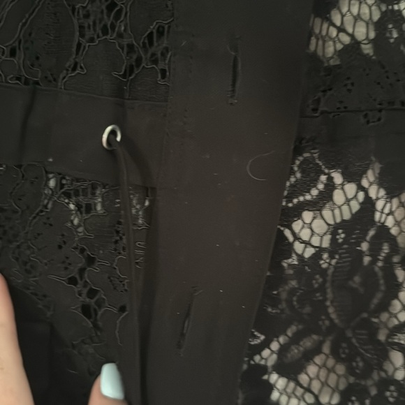 Beautiful black floral sheer jacket button up - Picture 8 of 15